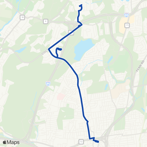 CTTransit New Britain Farmington Avenue map