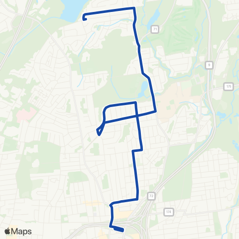 CTTransit New Britain Oak Street map