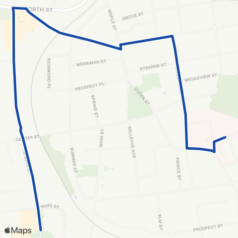 CTTransit New Britain Bristol Hospital map