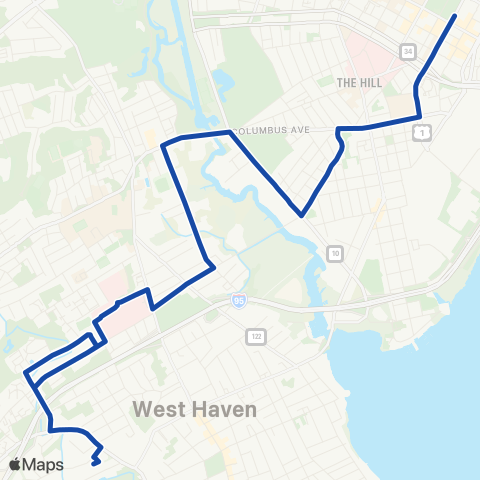 CTTransit New Haven Washington Avenue map