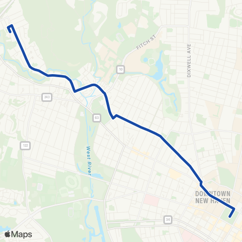 CTTransit New Haven Goffe Street map