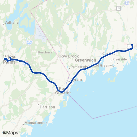 CTTransit Stamford Stamford / White Plains Express map