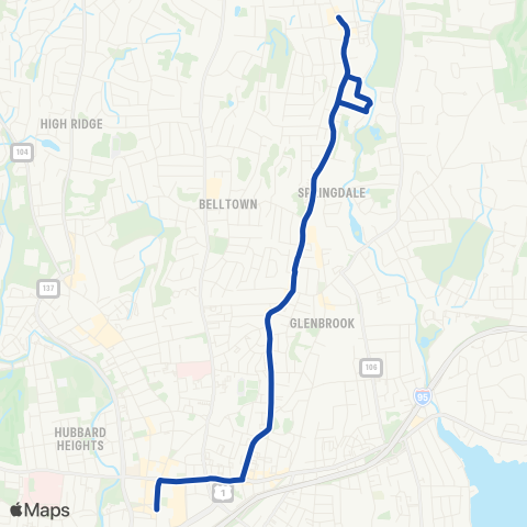 CTTransit Stamford Hope St map