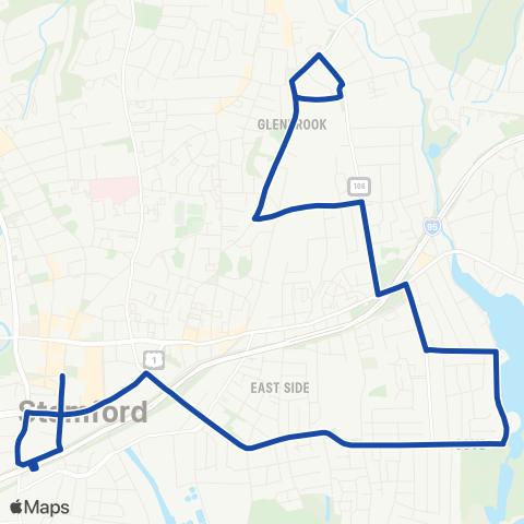 CTTransit Stamford Cove Rd map