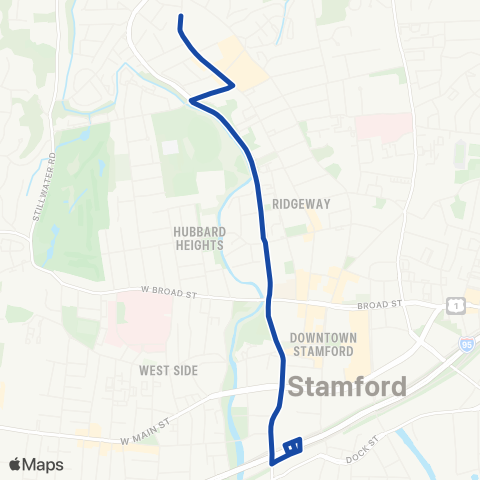 CTTransit Stamford Washington Blvd map