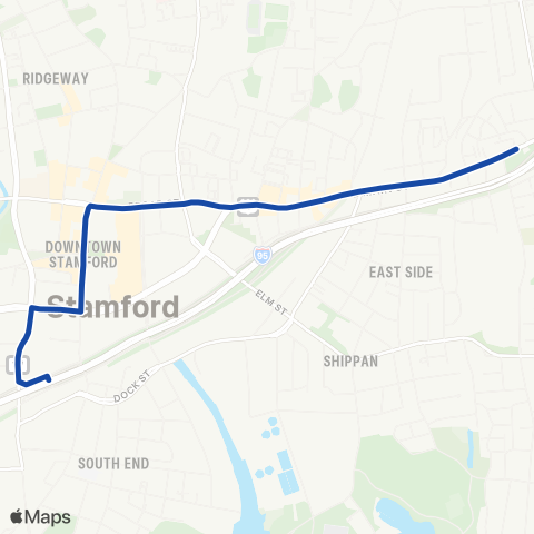 CTTransit Stamford East Main St map