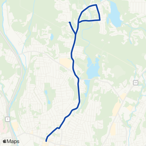 CTTransit Waterbury North Main St map