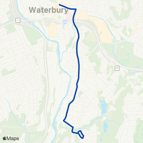 CTTransit Waterbury Baldwin St map