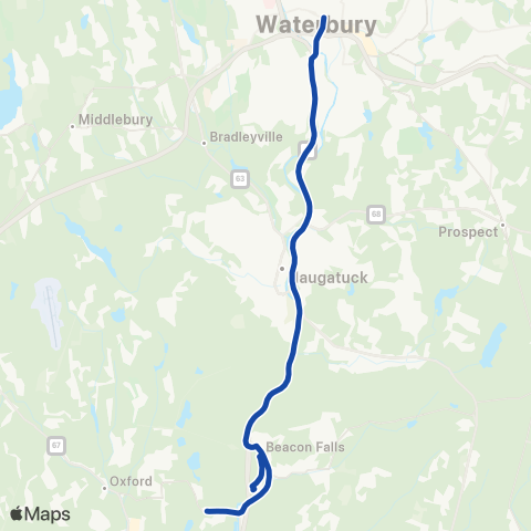 CTTransit Waterbury Waterbury / Beacon Falls map