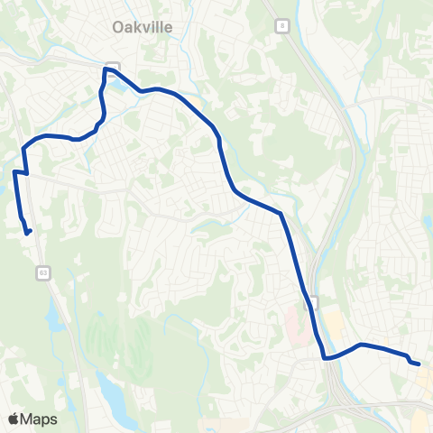 CTTransit Waterbury Watertown-Straits Tpke map