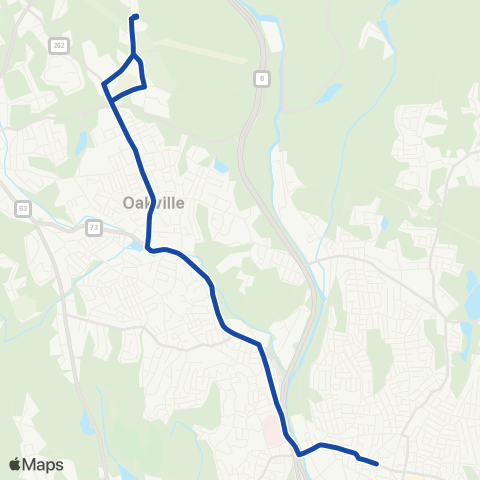 CTTransit Waterbury Watertown-Industrial Park map