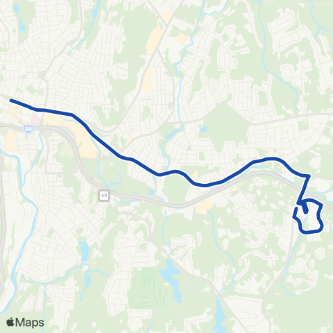 CTTransit Waterbury East Main St map