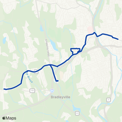 CTTransit Waterbury Chase Pkwy map