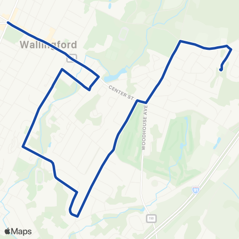 CTTransit Waterbury Center St map