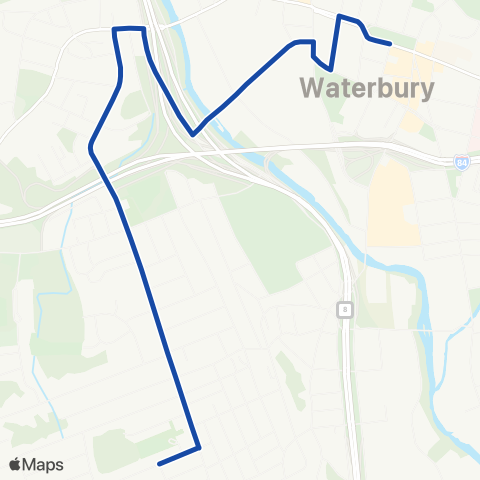 CTTransit Waterbury Highland Ave map