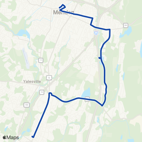 CTTransit Waterbury Meriden / Wallingford map