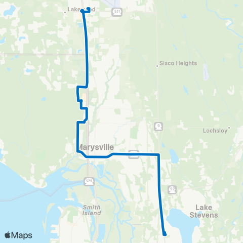 Community Transit Smokey Point TC - Lake Stevens TC map