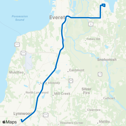 Community Transit Lake Stevens TC - Lynnwood City Ctr Sta map