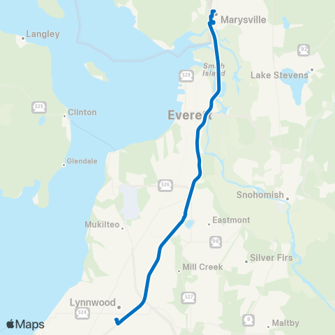 Community Transit Marysville - Lynnwood City Center Sta map