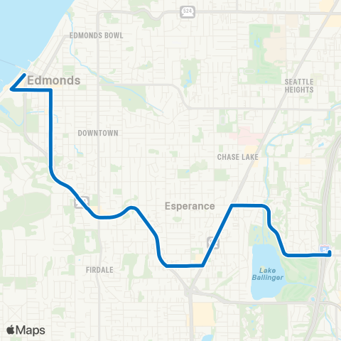 Community Transit Edmonds Sta - Mountlake Terrace Sta map