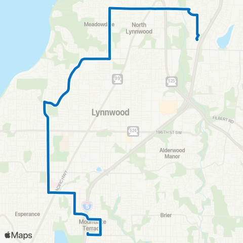 Community Transit Ash Way P&R - Mountlake Terrace Station map