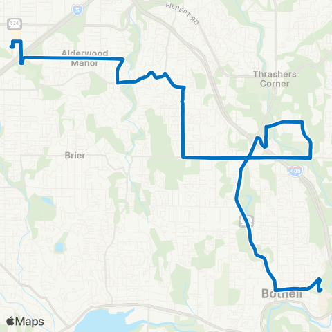 Community Transit Uw Bothell / Cascadia - Lynnwood City Ctr Sta map