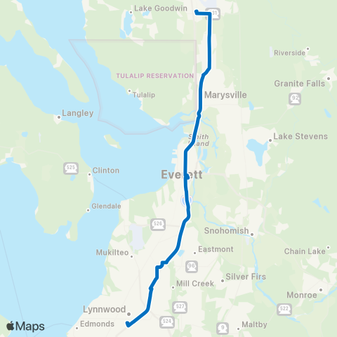 Community Transit Smokey Point TC - Lynnwood City Ctr Sta map