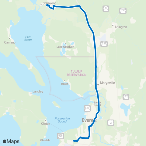 Community Transit Stanwood - Seaway Transit Center map