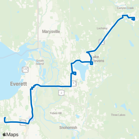 Community Transit Granite Falls P&R - Everett Station map