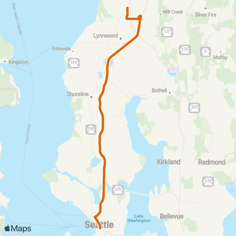 Community Transit North Lynnwood - Seattle map