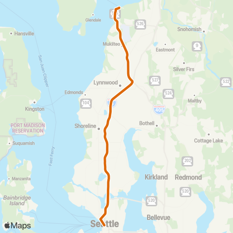 Community Transit Mukilteo - Seattle map