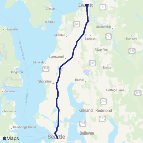 Community Transit Everett - Seattle map