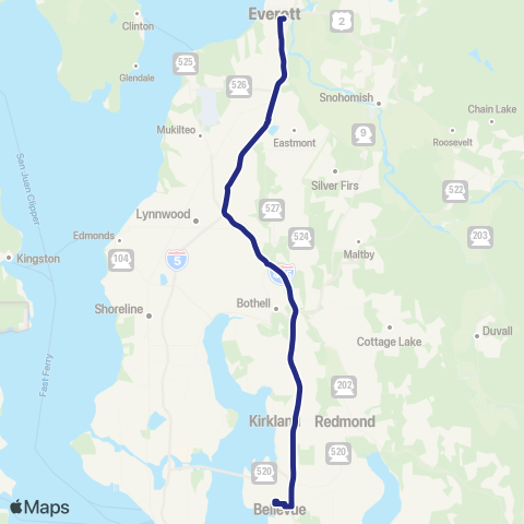 Community Transit Everett - Bellevue map