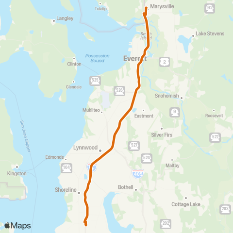 Community Transit Marysville - Northgate Station map