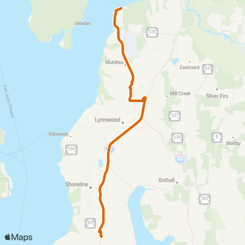 Community Transit Mukilteo - Northgate Station map