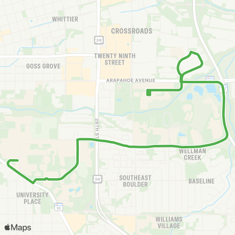 CU-Boulder Marine Express map