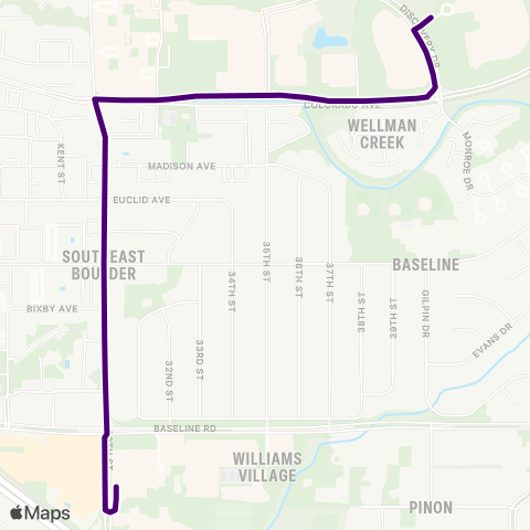 CU-Boulder East Campus Express map