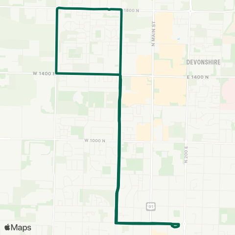 Cache Valley Transit District NW Logan/1800 N map