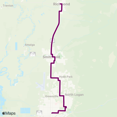 Cache Valley Transit District USU/Smithfield/Richmond map