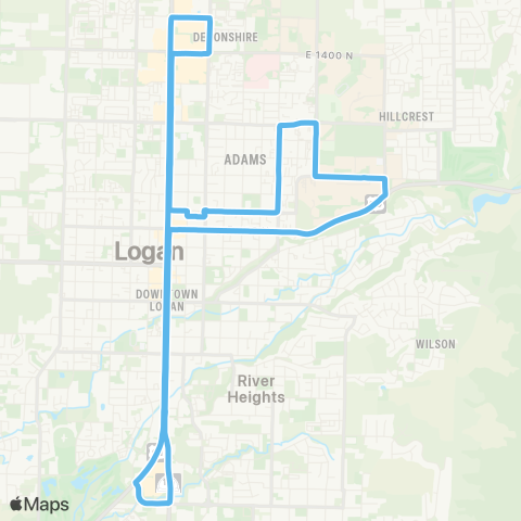 Cache Valley Transit District LOOP - Blue map