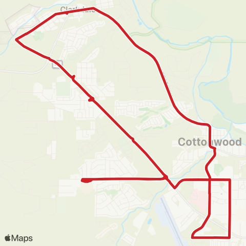 Cottonwood Area Transit Red map