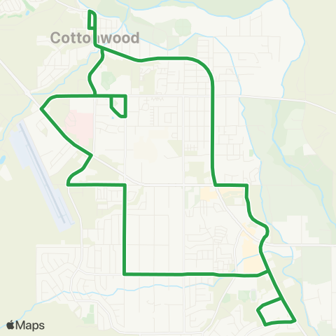 Cottonwood Area Transit Green map