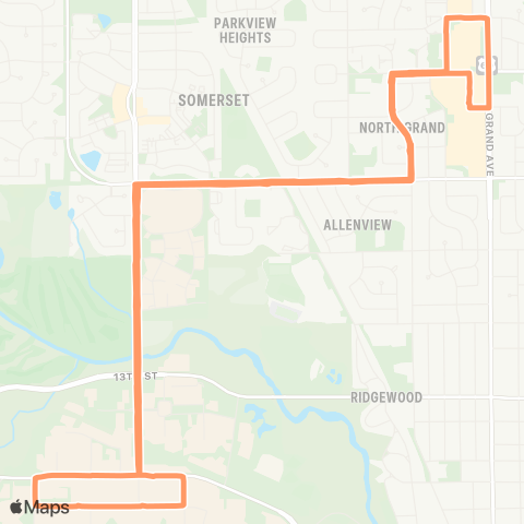 CyRide 14 Peach map