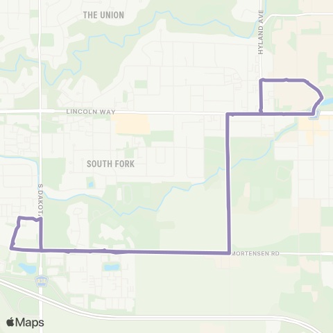 CyRide 12 Lilac map