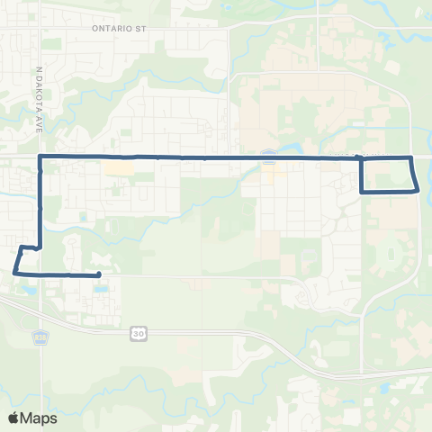 CyRide Moonlight Express A West map