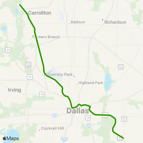 DART Green Line map