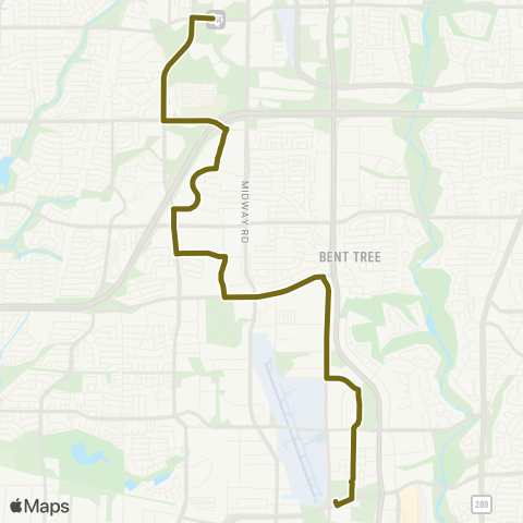 DART Timberglen / Midway map