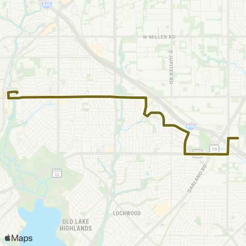 DART Walnut Hill map