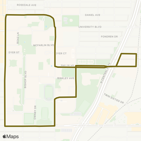 DART Bush / Meadows-Mockingbird Sta. map