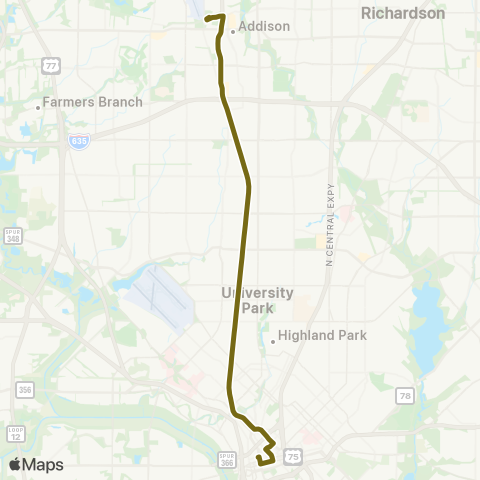 DART Addison Express map